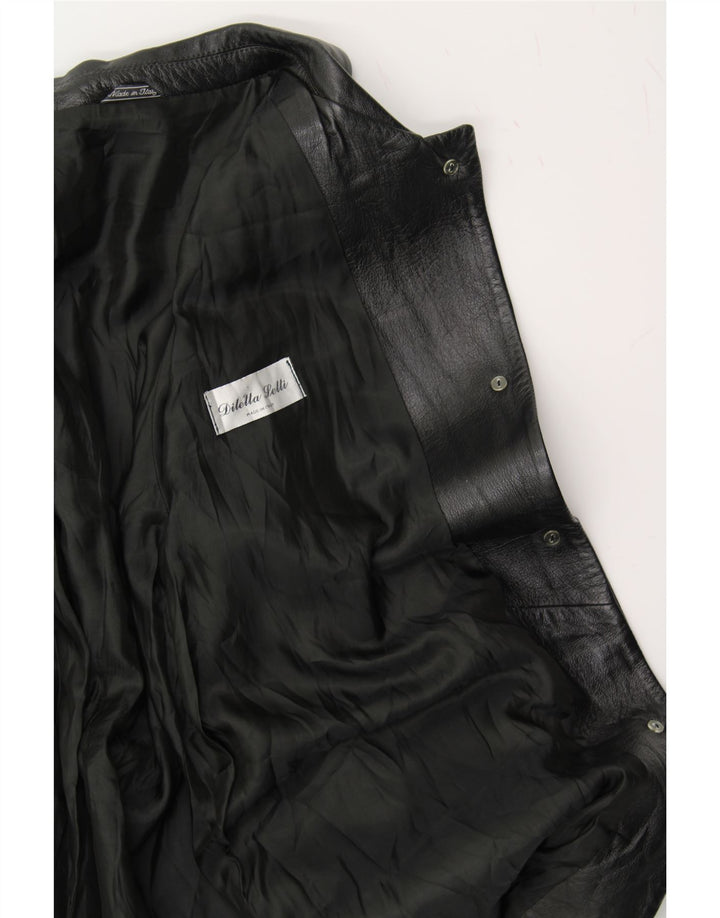 VINTAGE Womens Leather Coat UK 18 XL Black Vintage Vintage and Second-Hand Vintage from Messina Hembry 