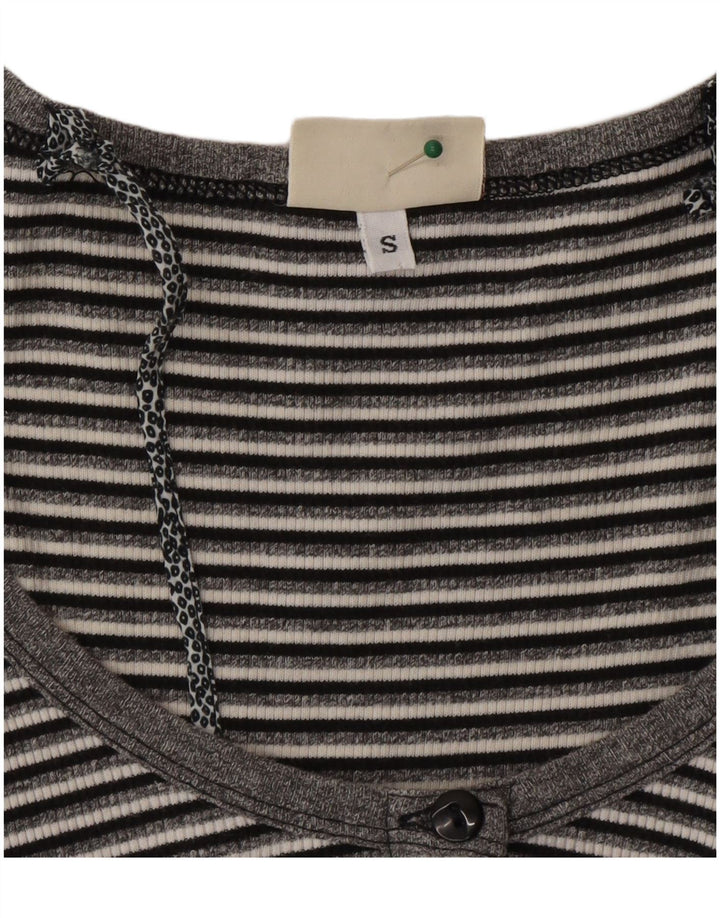 SISLEY Womens A-Line Dress UK 10 Small Grey Striped