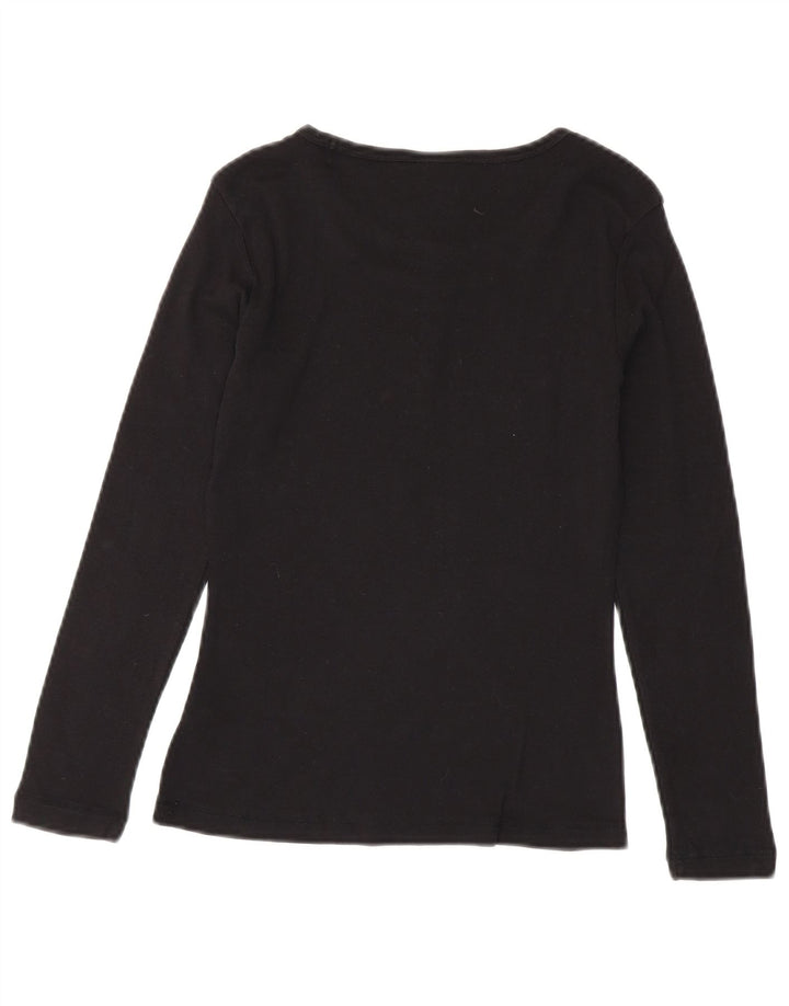 Champion Womens Heritage Classics Top cu mânecă lungă UK 12 Medium Black Bumbac