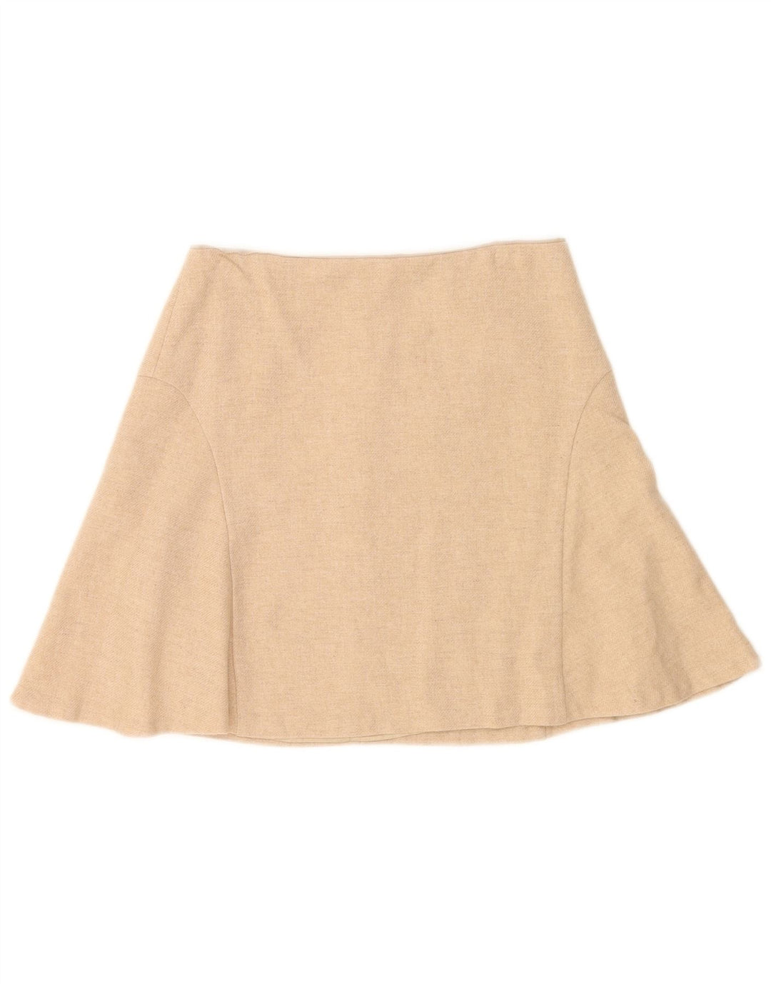 Fusta Mini Massimo Dutti Femei EU 40 Mediu W30 Lână Bej