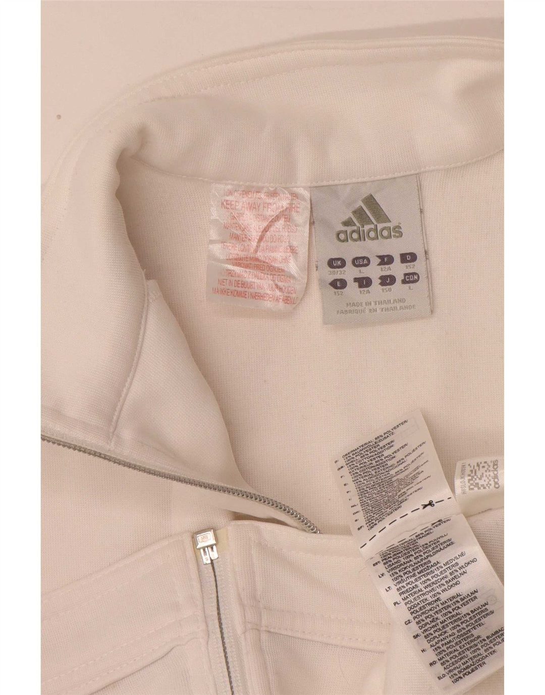 Jachetă de top pentru trening cu grafic pentru fete Adidas 11-12 ani poliester alb