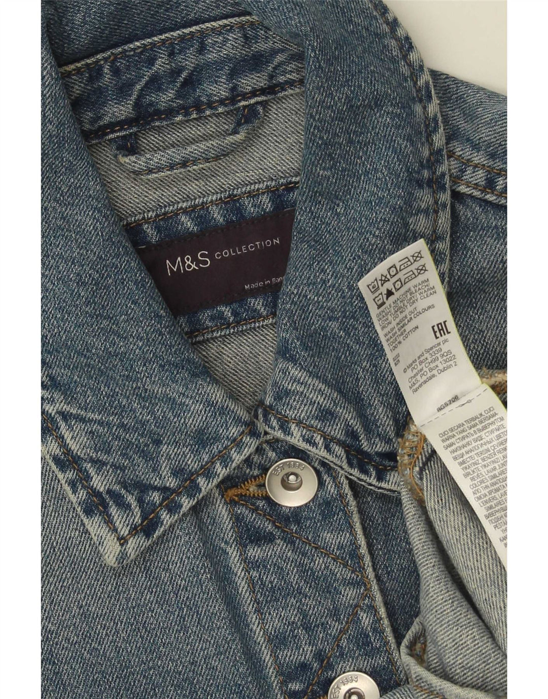 Jachetă de blugi pentru femei Marks & Spencer UK 10 Small Blue Bumbac