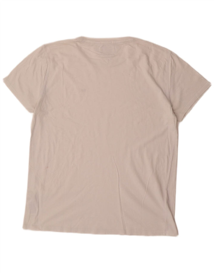 Tricou Tommy Hilfiger pentru bărbați, cu ajustare normală, mare, alb, din bumbac