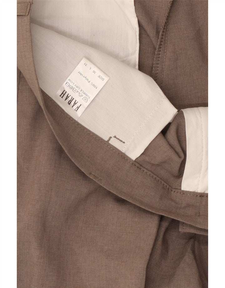 Pantaloni casual drepti FARAH pentru bărbați W36 L31 maro poliester