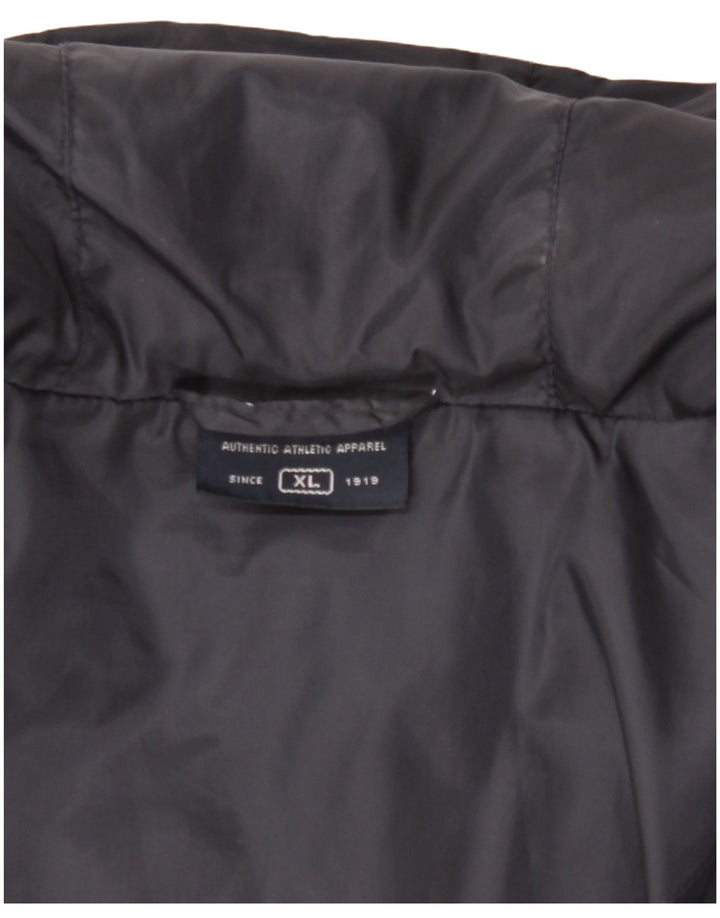 CHAMPION Mens Hooded Padded Jacket UK 42 XL Navy Blue Polyester