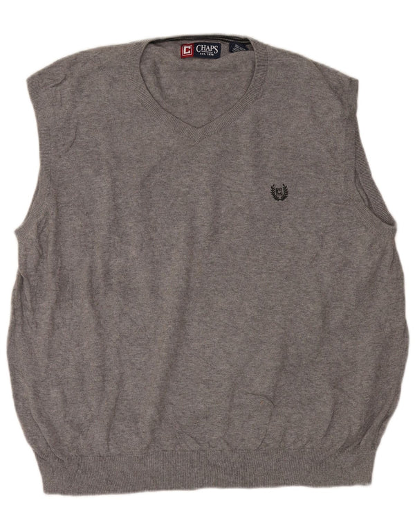 Chaps Mens Vest Tank Top 2XL Grey Pete Bumbac