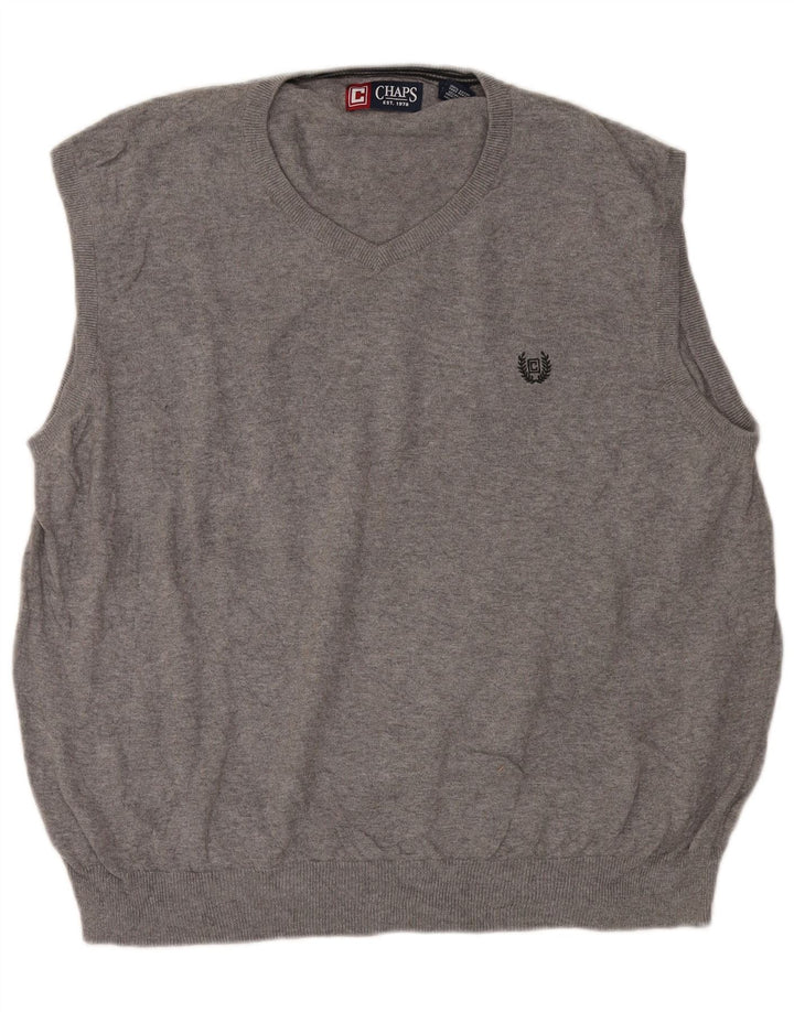 Chaps Mens Vest Tank Top 2XL Grey Pete Bumbac