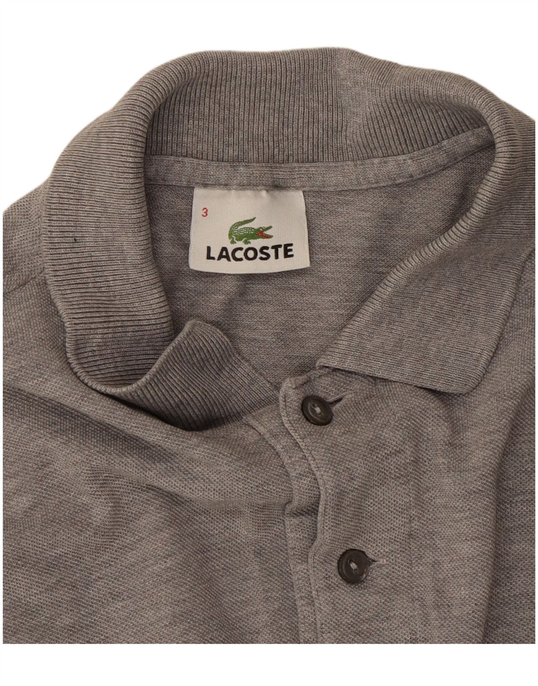 Tricou polo LACOSTE pentru bărbați, mărimea 3, bumbac gri mic