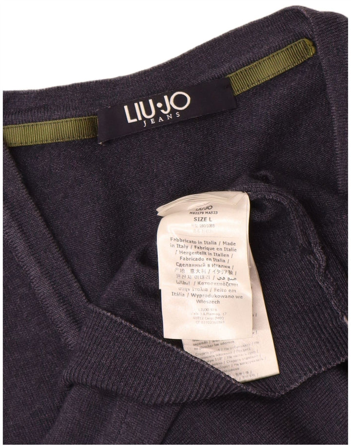 Pulover cardigan pentru bărbați Liu Jo, lână mare, albastru