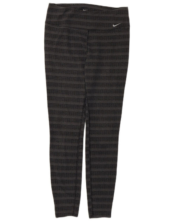 Leggings Dri Fit Nike pentru femei UK 12, bumbac geometric, gri mediu