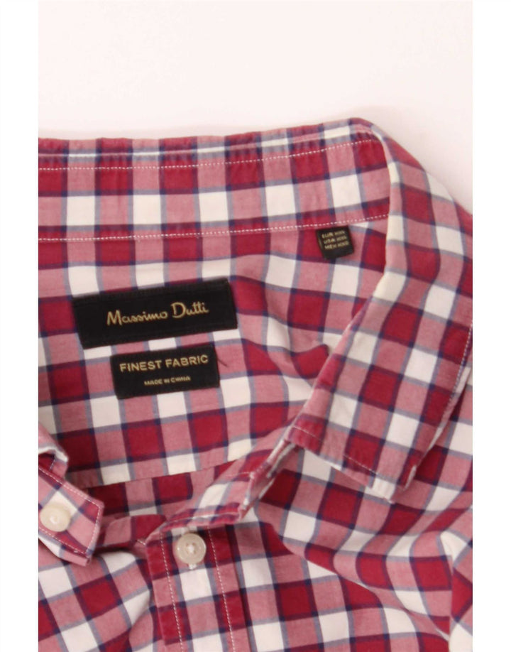 Massimo Dutti Cămașă pentru bărbați 2XL Pink Vichy