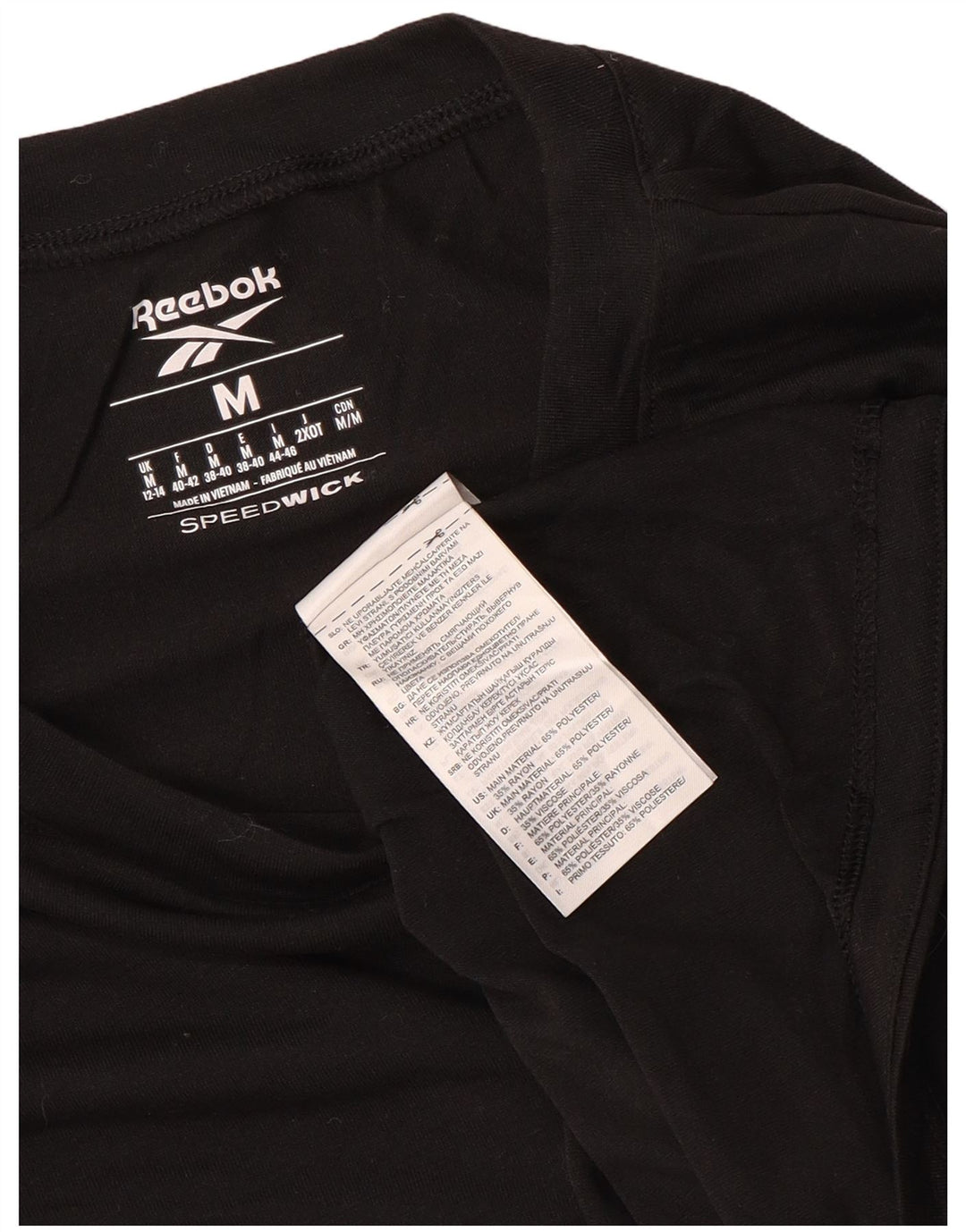 REEBOK Crop Top pentru femei cu mânecă lungă UK 12/14 Poliester mediu negru