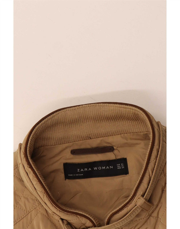 Gilet matlasat pentru femei Zara UK 18 XL Bej