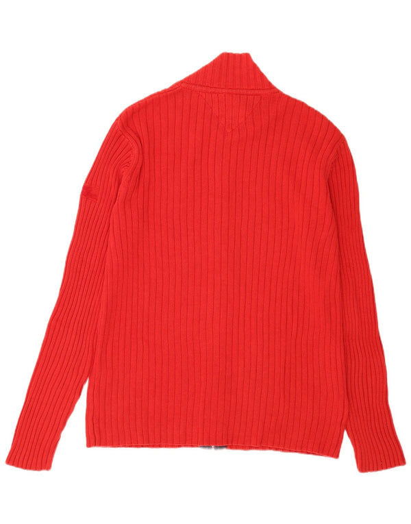 Pulover cardigan cu fermoar complet Tommy Hilfiger pentru bărbați, bumbac roșu XL