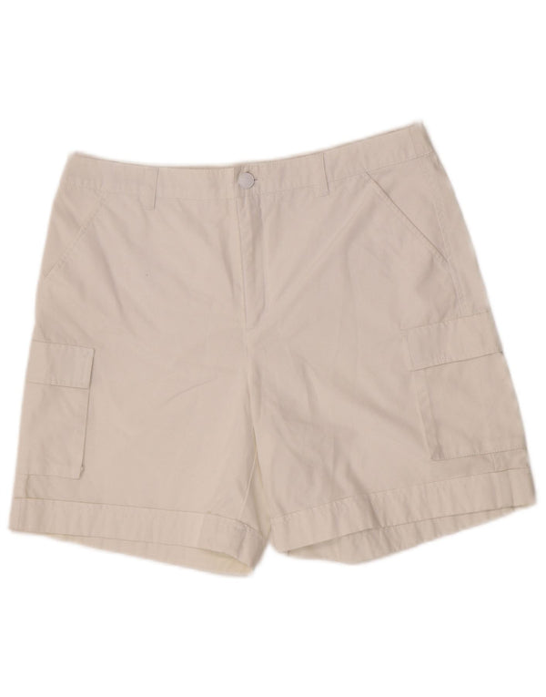 Pantaloni scurti cargo cu talie înaltă pentru femei Esprit UK 14 Large W30 Bumbac alb