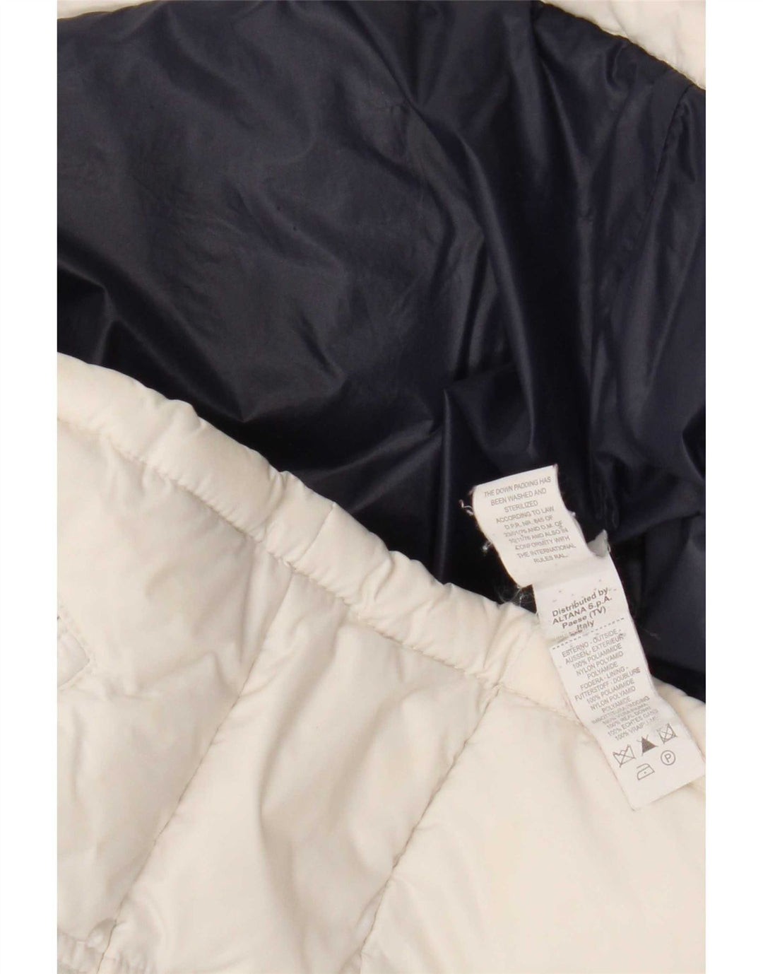 Jachetă căptușită cu grafică Moncler pentru fete 9-10 ani, albă, din poliamidă color bloc