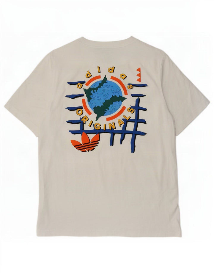 Tricou grafic pentru bărbați Adidas Top Medium White Bumbac