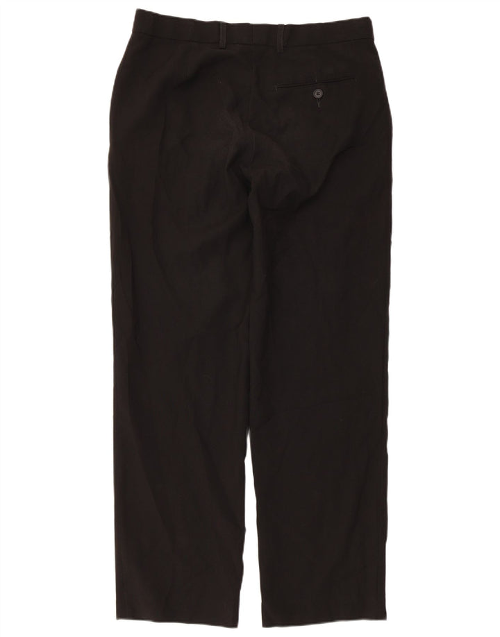 Marks & Spencer Pantaloni de costum pentru bărbați, drepti, cu croiala normală, L32 L31, negri