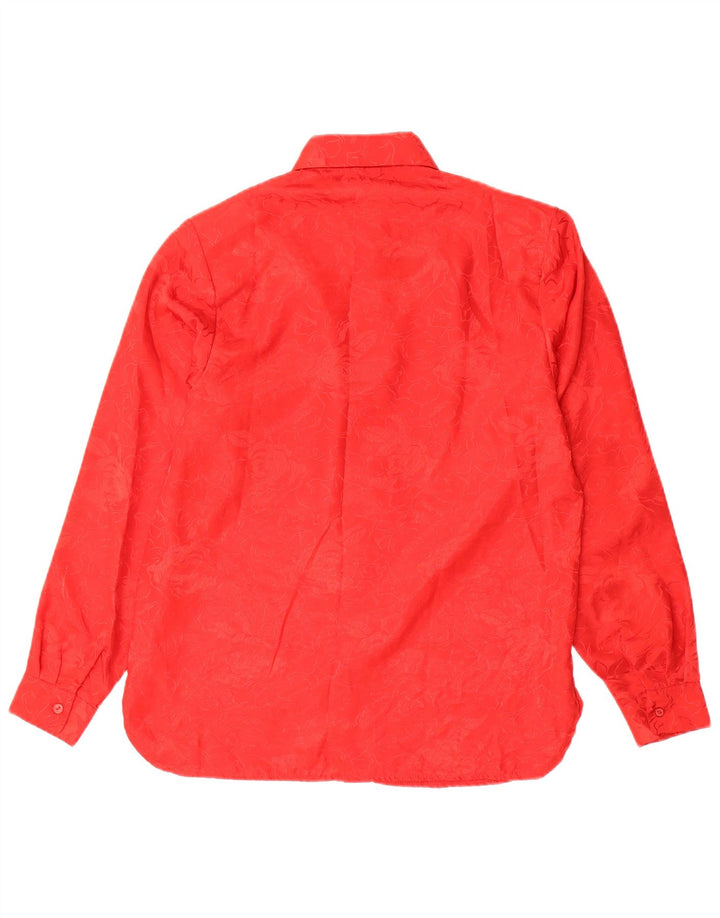 VINTAGE Womens Shirt EU 44 XL Red Floral Polyester