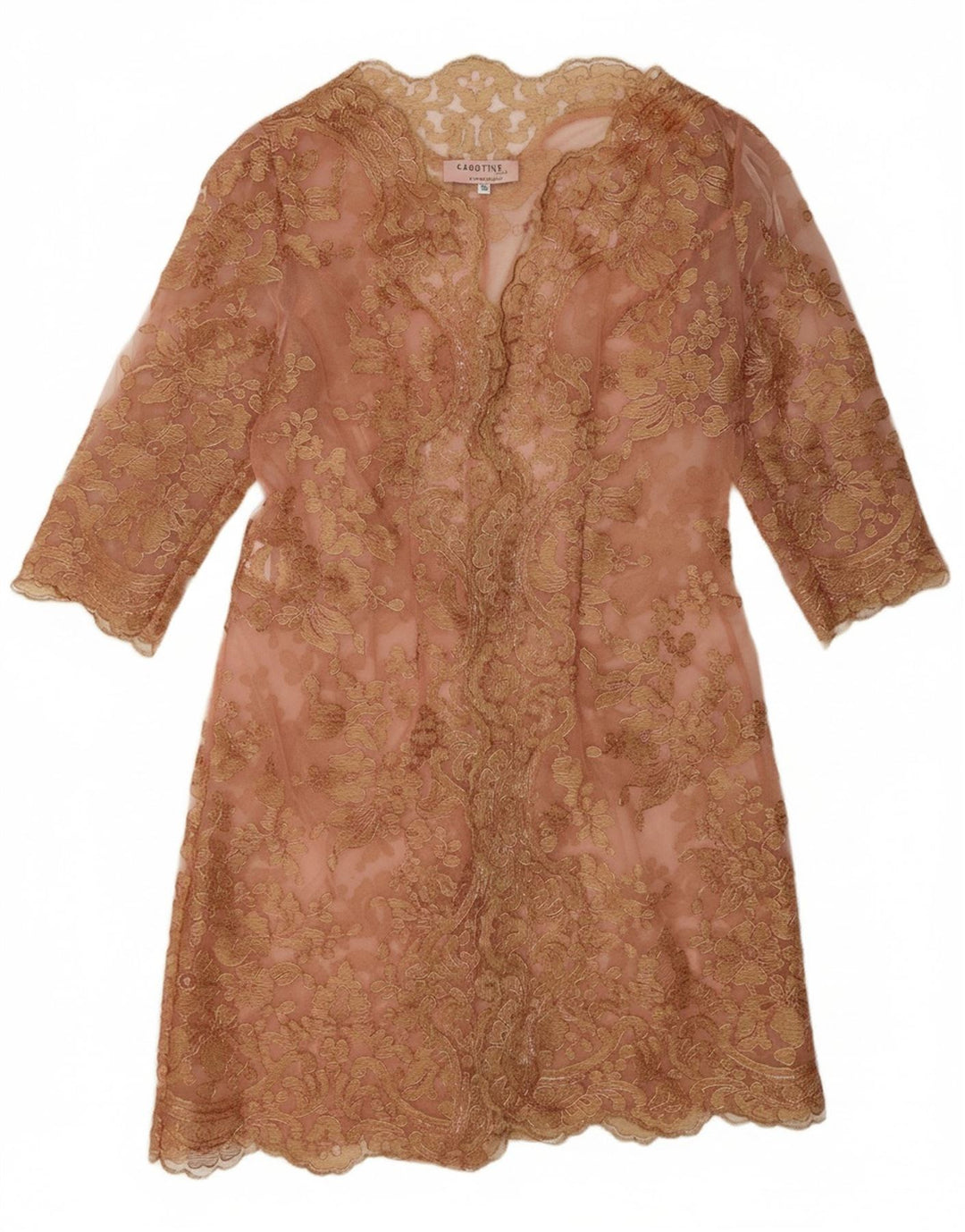 CABOTINE DONNA Womens Long Sleeve A-Line Dress IT 42 Medium Pink Wedding