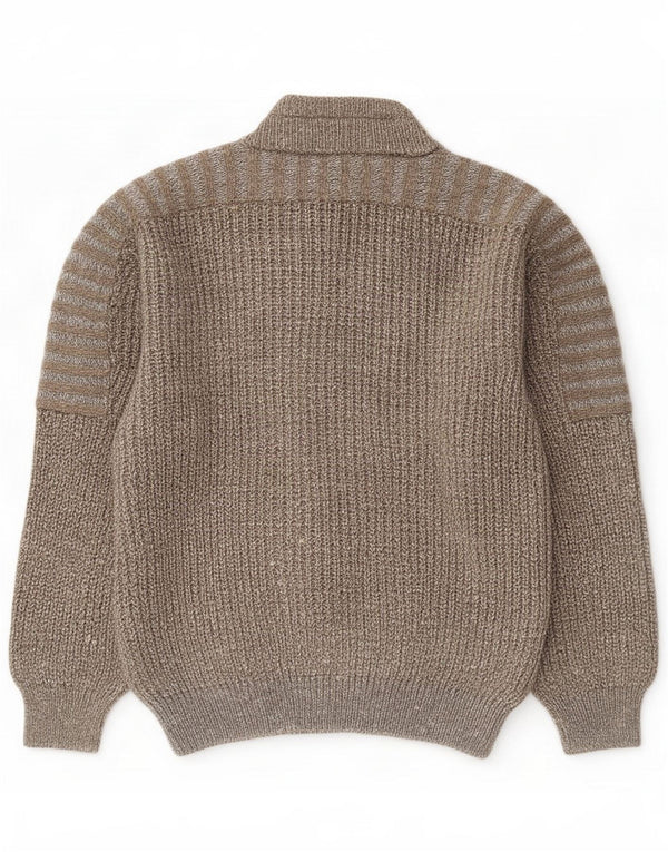4 Castella Mens Cardigan Sweater IT 46 Small Grey Flecked Acrylic