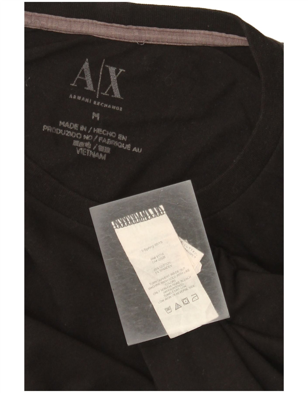 Tricou grafic Armani Exchange pentru bărbați Top mediu din bumbac negru
