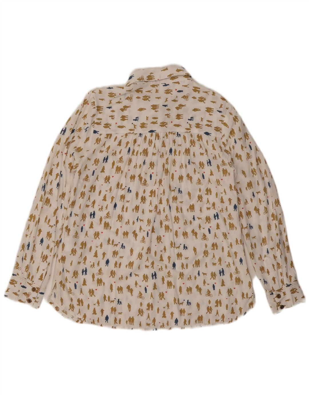 White Stuff Bluză cămașă cu model abstract pentru femei UK 8 Small Off White