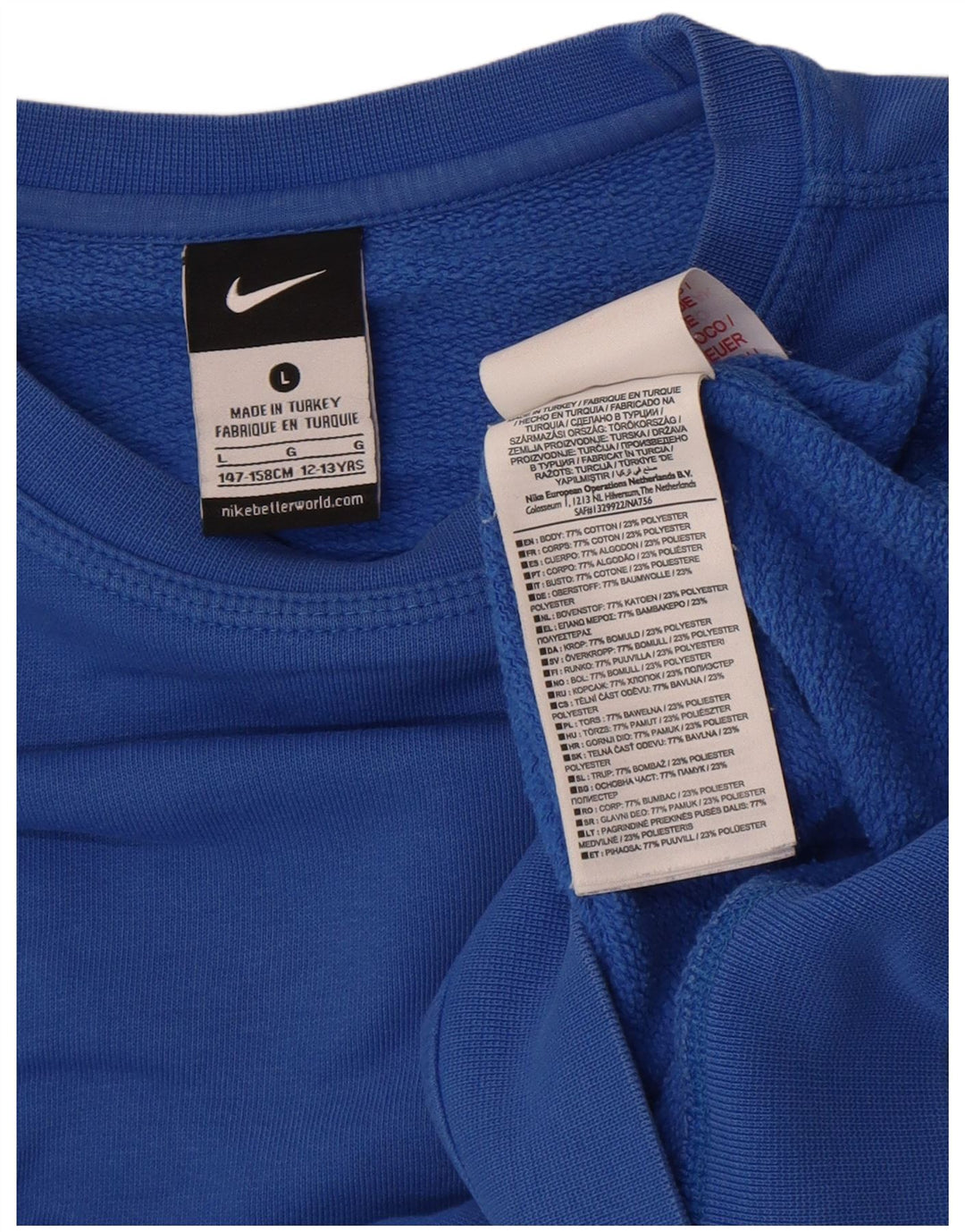 Pulover Nike pentru băieți 12-13 ani, mare, albastru, bumbac