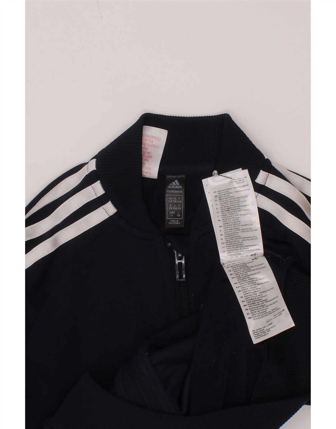 Jachetă de top pentru trening Adidas băieți 5-6 ani poliester bleumarin