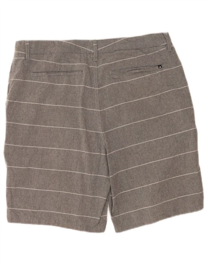 Pantaloni scurți chino Hurley pentru bărbați W32, bumbac cu dungi gri medii