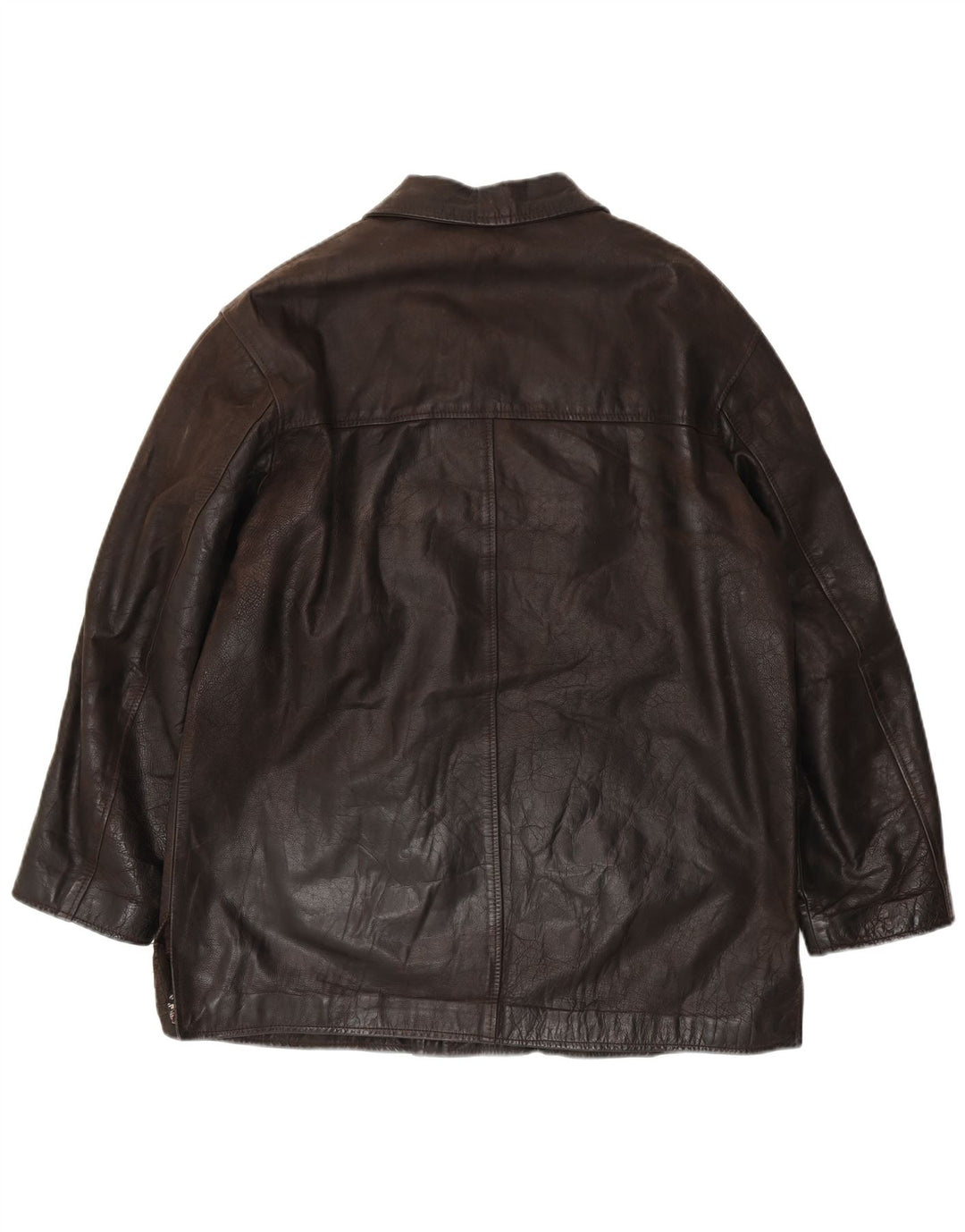 Jachetă din piele vintage pentru bărbați IT 54 2XL din piele maro