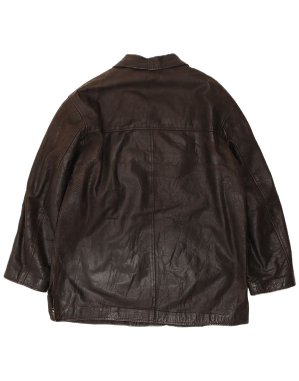 Jachetă din piele vintage pentru bărbați IT 54 2XL din piele maro