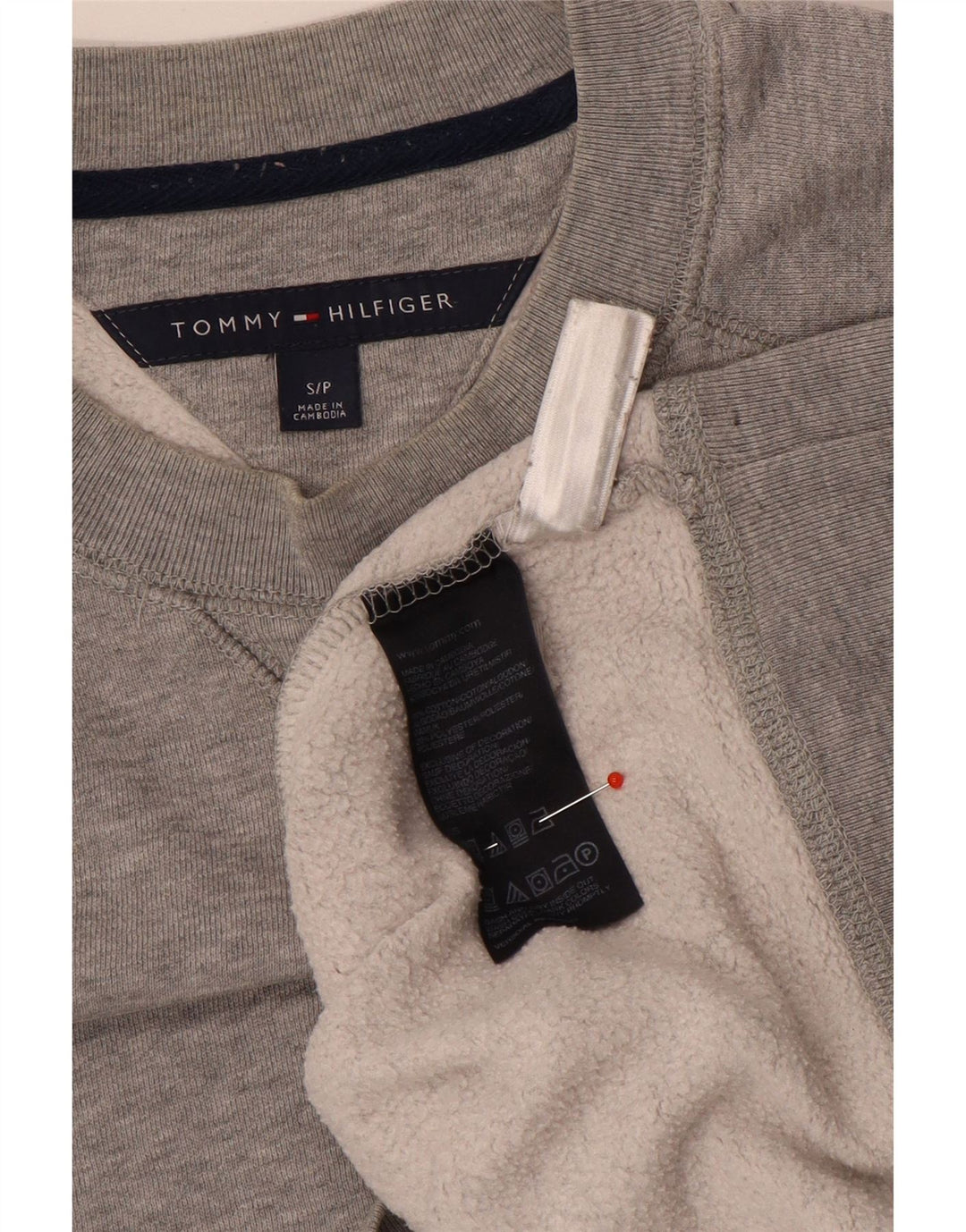 Hanorac pentru bărbați Tommy Hilfiger Pulover mic, gri, bumbac cu pete