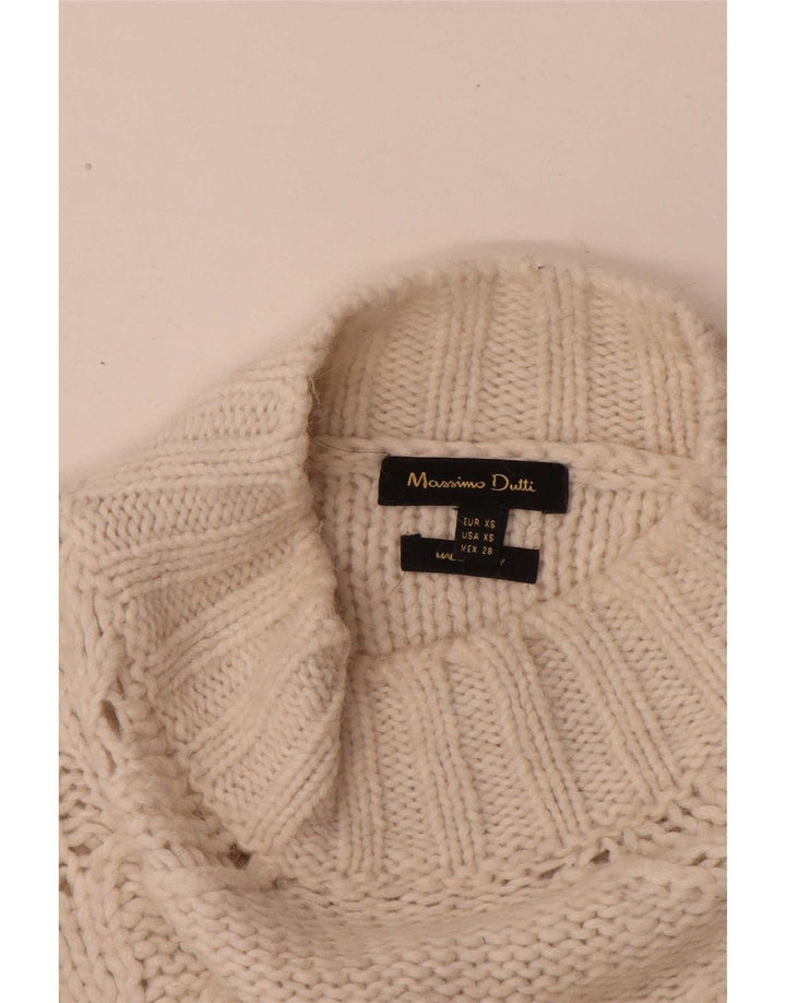 Pulover pentru femei cu gât țestoasă Massimo Dutti UK 4 XS alb
