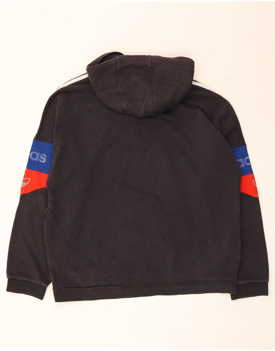 Pulover cu glugă cu grafic pentru bărbați Adidas, bumbac mediu negru