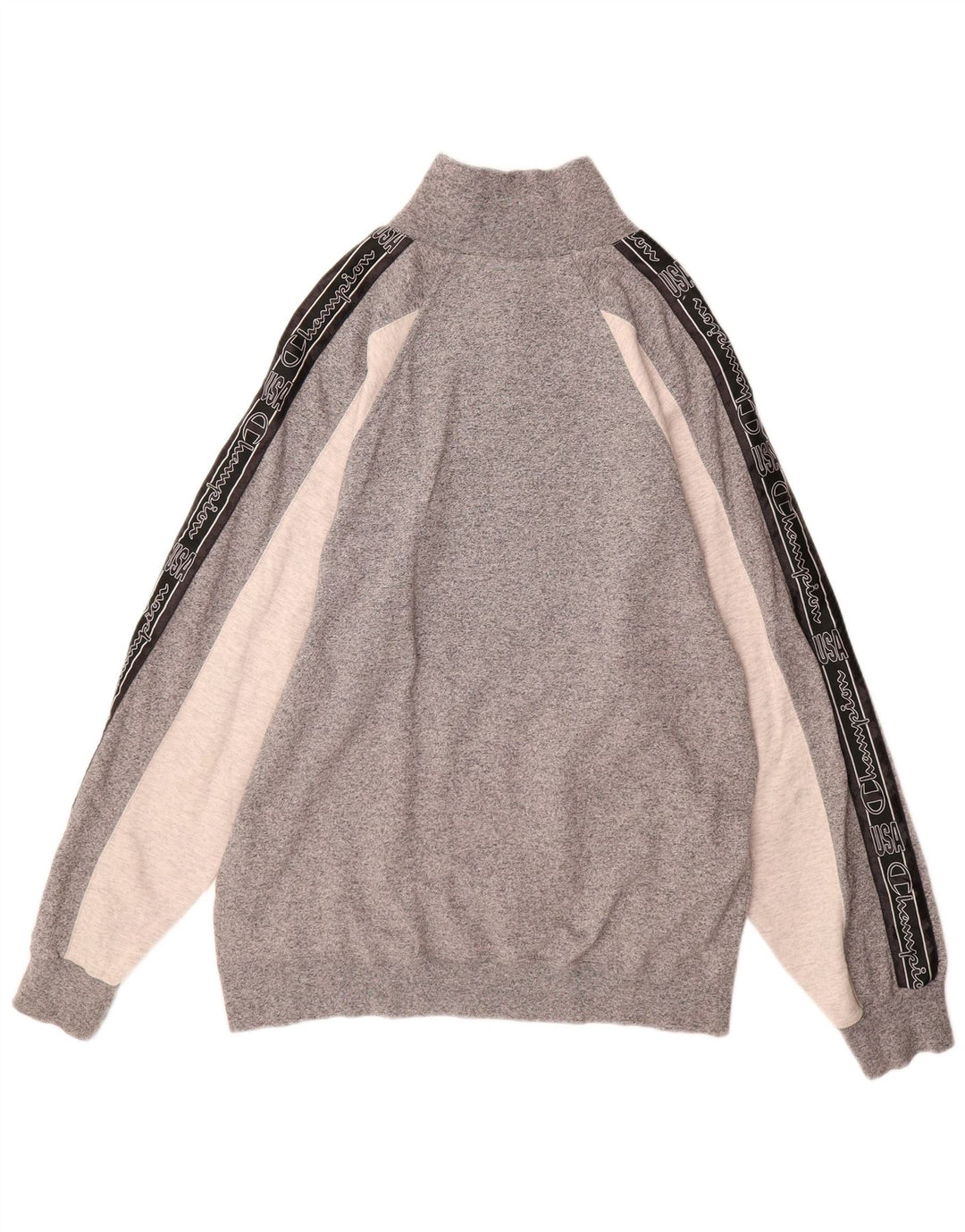 Pulover pentru bărbați CHAMPION, cu fermoar, cu gât, mare, gri Colorblock