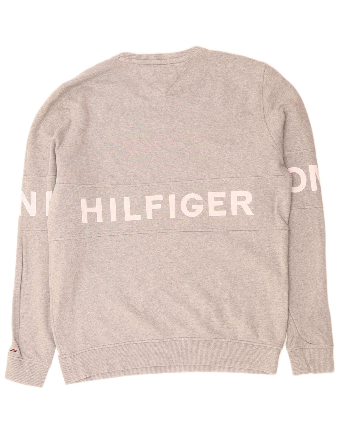 TOMMY HILFIGER Hanorac grafic pentru bărbați Pulover XL bumbac gri