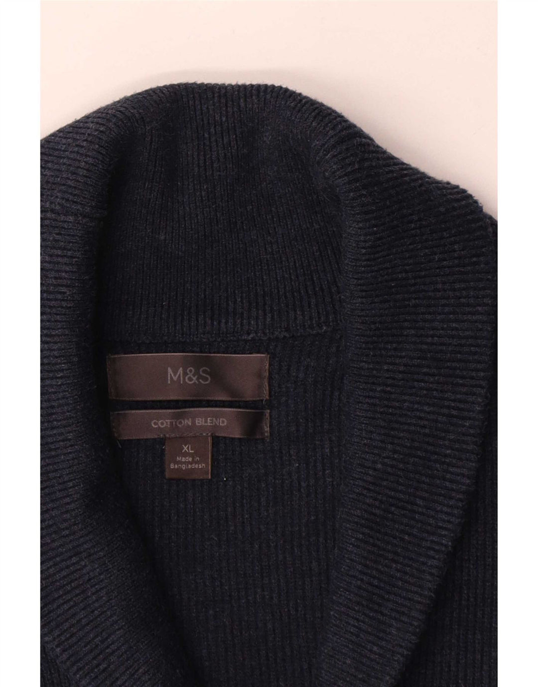 Pulover cardigan pentru bărbați Marks & Spencer XL, bumbac bleumarin