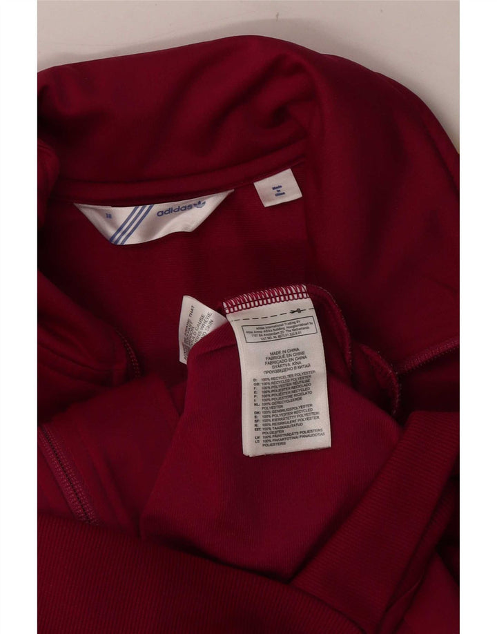 Jachetă de top pentru trening grafic Adidas pentru femei EU 38 Poliester Burgundy mediu