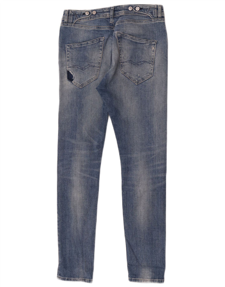Replay blugi skinny distressed pentru femei W29 L30 albastru