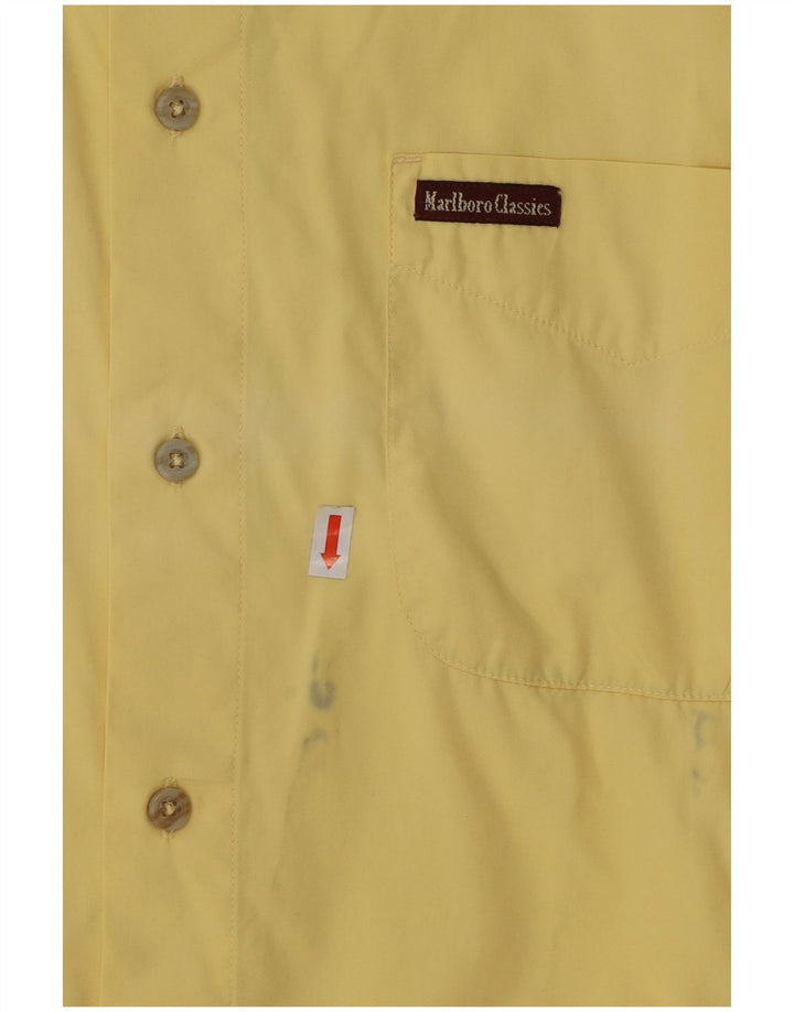 MARLBORO CLASSICS Mens Short Sleeve Shirt Medium Yellow Cotton