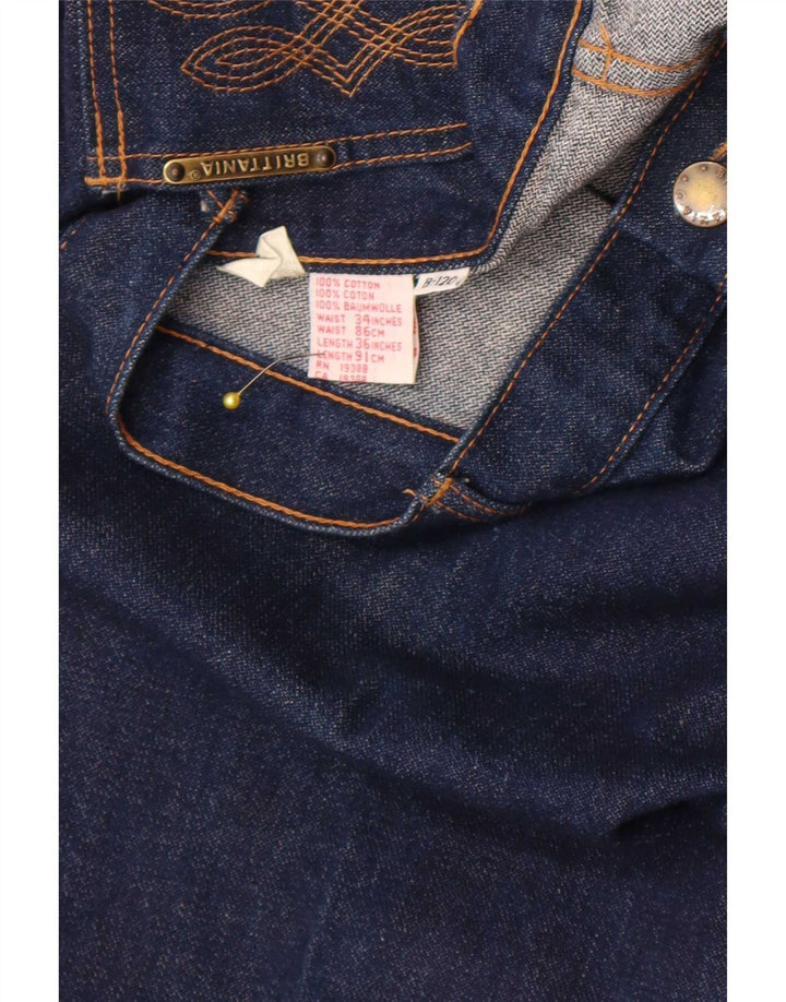 Blugi drepți de damă vintage W34 L32 bumbac bleumarin