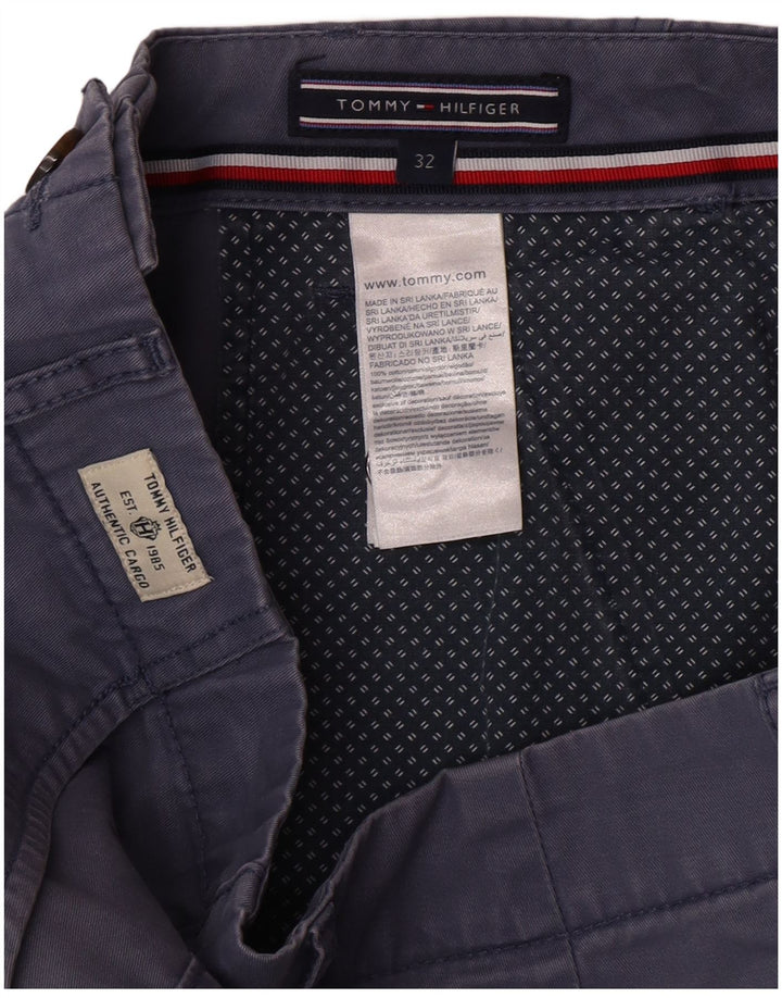 Pantaloni scurți cargo Tommy Hilfiger pentru bărbați W32, bumbac albastru mediu