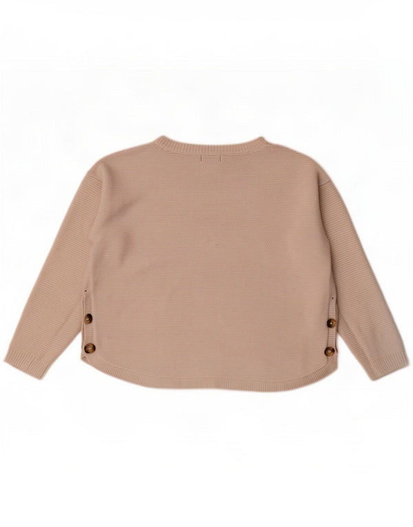 Fat Face Pulover crop pentru femei cu gâtul de barcă UK 10 Small White Viscose