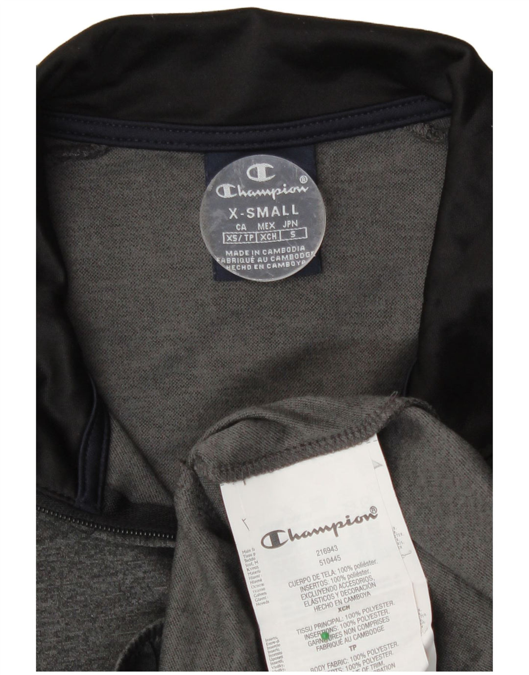 Jachetă de top pentru trening pentru bărbați Champion XS, gri, poliester color bloc