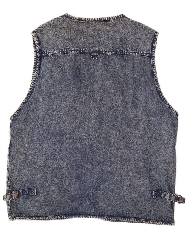 VINTAGE Gilet bărbătesc din denim UK 50 5XL Albastru