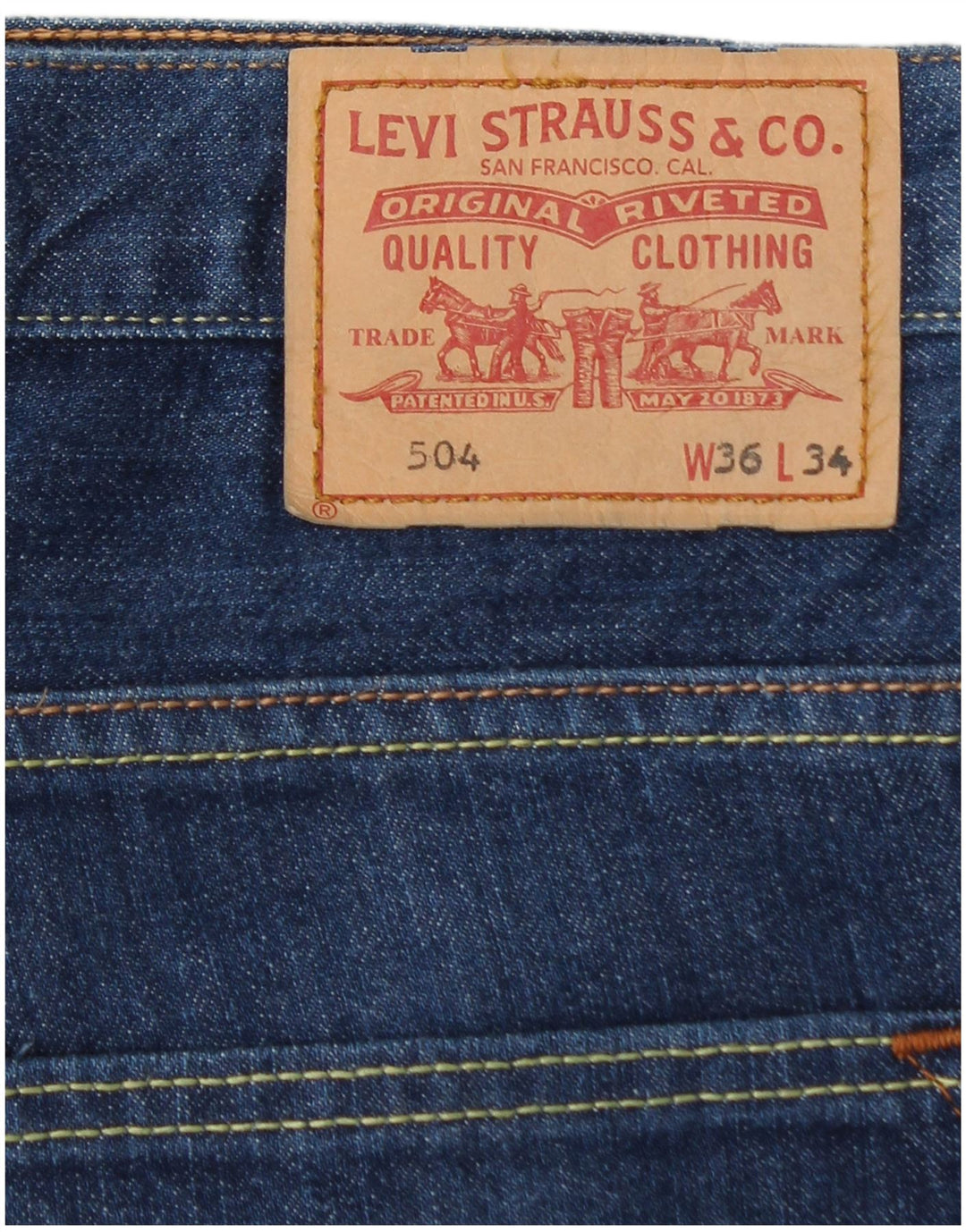 Blugi drepti pentru bărbați Levi's 504 W36 L29 Bumbac albastru