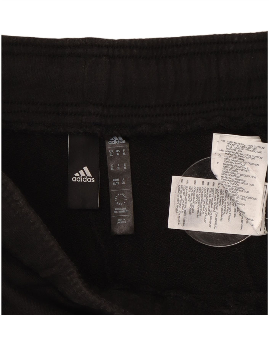 Pantaloni scurți sport grafic ADIDAS XL bumbac negru