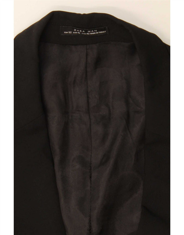 Blazer pentru bărbați Zara cu 2 nasturi EU 52, mare, neagră, clasică