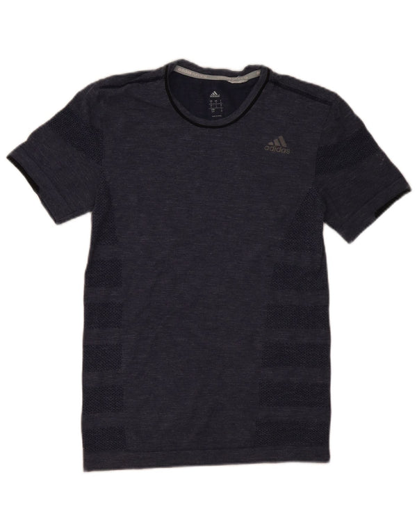 Tricou pentru alergare pentru bărbați Adidas Top mic, bleumarin, cu dungi